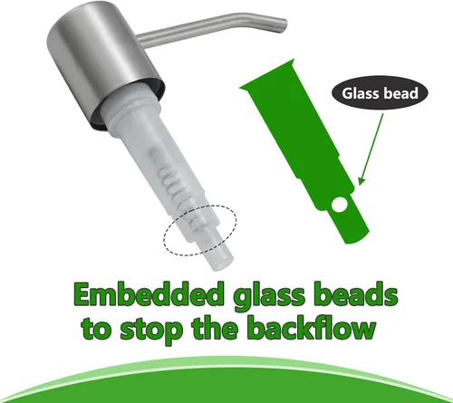Miniatura 7 de Dispensador de jabón integrado para fregadero de cocina, cabezal de bomba de encimera de níquel cepillado de acero inoxidable, dispensador de loción