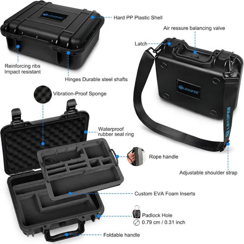 Miniatura 3 de Lekufee Funda de transporte impermeable para cámara Insta360 X5, Insta360 X4, Insta360 X3 y otros accesorios (solo funda)