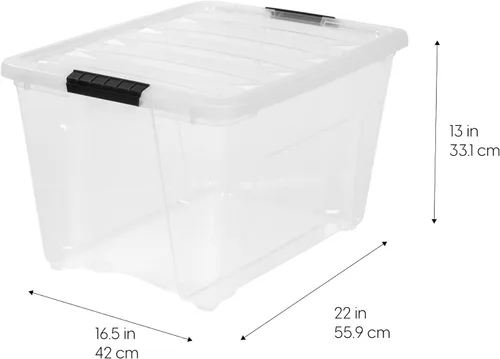 Miniatura 2 de IRIS Contenedores de almacenamiento de plástico apilables de 54 cuartos de galón con tapas, paquete de 4 unidades, sin BPA, fabricados en Estados
