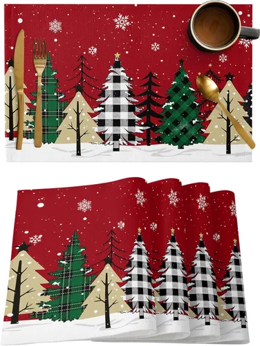 Miniatura 37 de Juego de 4 manteles individuales Boho de otoño, calabazas de acuarela para Acción de Gracias, resistentes al calor, lavables, para mesa, manteles