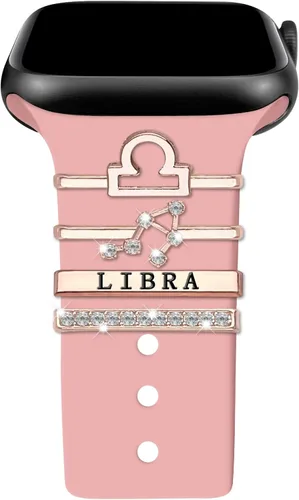 Miniatura 18 de Anillos decorativos de 12 constelaciones compatibles con correas de silicona de Apple Watch de 1.929 in, 1.772 in, 1.732 in, 1.654 in, 1.614 in