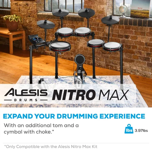 Miniatura 2 de Alesis Drums Nitro Max Expansion Pack - Expansión de batería eléctrica para kit Nitro Max con pad de tom de malla, platillo de 10" con choke