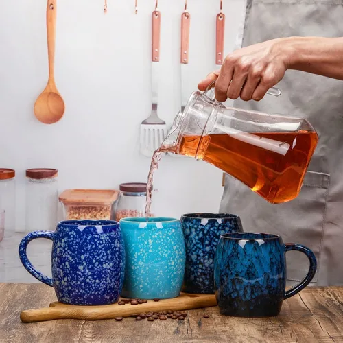 Miniatura 4 de Taza de café grande de cerámica de 21 onzas, 600ml taza de té grande de cerámica hecha a mano para oficina y hogar, apta para microondas