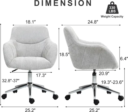 Miniatura 2 de Sillas de escritorio de oficina en casa, silla giratoria para computadora con ruedas, silla de tocador de escritorio de respaldo medio, silla