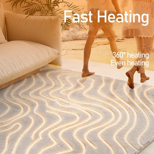 Miniatura 4 de Electric Heated Area Rug, Heated Floor Mat with 60 Levels Adjustable Thermostat, 12 Hour Timing Bedroom Heated Floor Pad, for Living Room