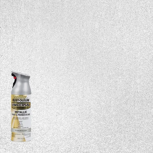 Miniatura 2 de Rust-Oleum 245220 Pintura en aerosol metálica universal para todas las superficies, 11 onzas, plata titanio plateado titanio