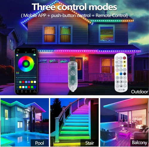 Miniatura 2 de Tira de luces LED Ws2812 RGB+IC de 16.4 pies IP68 impermeable para exteriores, alimentación por USB de 5 V, sincronización de música, Bluetooth