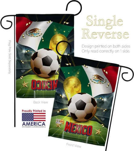 Miniatura 3 de Bandera de jardín de la Copa del Mundo de México, juego de fútbol, portería, pelota de fútbol, actividad física, pequeña, decorativa, regalo, patio