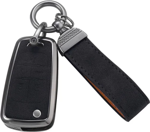 Miniatura 20 de YO&YOYE Funda compatible con llavero Chevy con llavero de piel para Chevrolet Equinox Malibu Cruze Camaro Tahoe Silverado Traverse Blazer Sonic