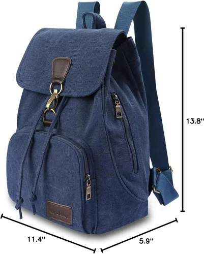 Miniatura 16 de Mochilas de lona a la moda, bolso casual para compras al aire libre, mochila deportiva, senderismo, viajes, bolsa multiusos, Café, Mochilas