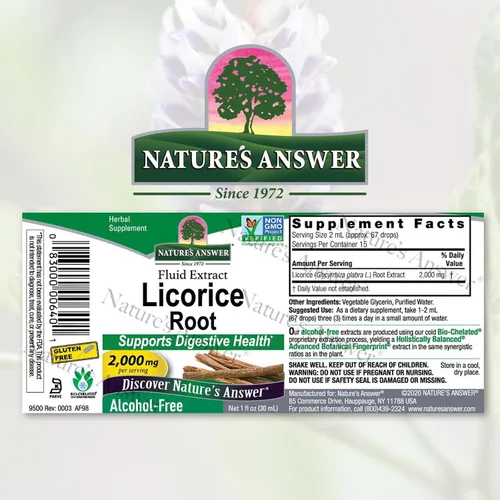Miniatura 2 de Raíz de regaliz sin alcohol, 1 onza fluida, de Nature's Answer , AF98, 1, 1