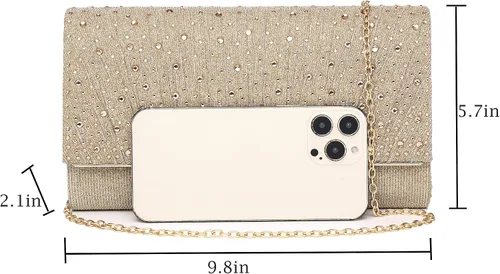 Miniatura 6 de MUDUO Monederos de mano con diamantes de imitación para mujer, monederos y bolsos formales de boda, fiesta, graduación, bolsas de dinero, regalo