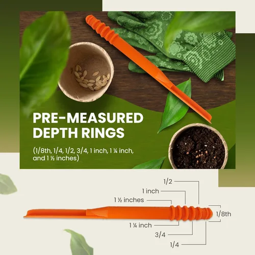 Miniatura 3 de Dibby Semillas Herramienta de jardín Dibber Plantador Transplantador – Siembre semillas a la profundidad correcta – Trasplante fácilmente las Azul