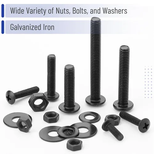 Miniatura 3 de Mr. Pen - Kit surtido de tuercas y tornillos, 113 piezas, hierro galvanizado, M4 M5 M6 Kit de tuercas y pernos métricos surtidos con caja