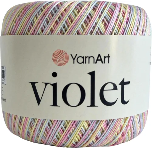 Miniatura 13 de Yarn Art - 1 madeja YarnArt Violet, 100 hilos de hilo de algodón mercerizado, hilo de ganchillo para tejer a mano, bordado y manualidades