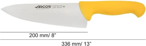 Miniatura 2 de Arcos Cuchillo de chef de acero inoxidable nitrum de 8 pulgadas y hoja de 7.874 in. Cuchillo de cocina profesional multiusos. Mango ergonómico