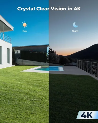 Miniatura 2 de REOLINK Cámara de seguridad para el hogar 4K, cámara exterior WiFi de 2.4/5 GHz, alimentación enchufable (DC 12V/1A), detección de seres