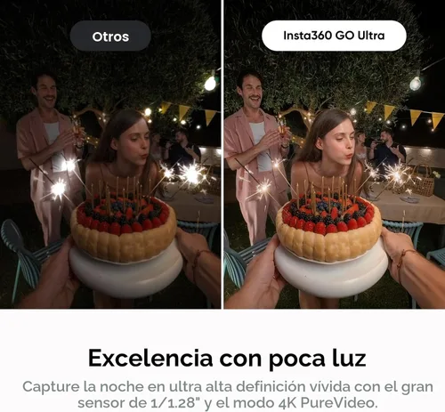 Miniatura 5 de Insta360 GO Ultra - Cámara de vlogging 4K pequeña, manos libres, cámara POV, sensor de 1/1.28 pulgadas, peso de 1.87 oz, FOV de 156°, duración