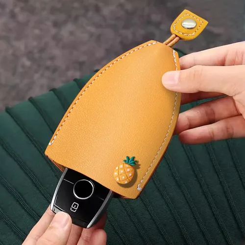 Miniatura 4 de Lindo 4PCS Estuche de llave de coche de cuero PU, Funda de llave extraíble