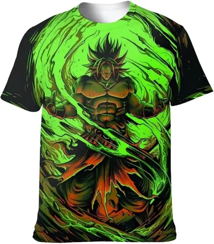 Miniatura 6 de Saiyajin Broly - Camisetas casuales para hombre, manga corta, unisex, cuello redondo, camisetas para jóvenes y adultos