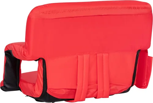 Miniatura 11 de Flash Furniture Malta - Asiento de estadio portátil extra ancho para gradas o bancos, silla de estadio acolchada con correas para mochila y Rojo