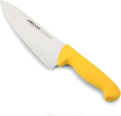 Arcos Cuchillo de chef de acero inoxidable nitrum de 8 pulgadas y hoja de 7.874 in. Cuchillo de cocina profesional multiusos. Mango ergonómico de