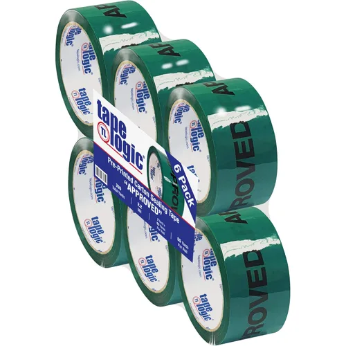 Aviditi Tape Logic - Cinta de embalaje resistente, 2 pulgadas x 55 yardas, 2.2 mil, color negro/verde, paquete de 6 unidades, perfecta para