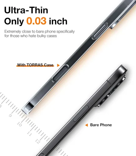 Miniatura 3 de TORRAS Funda de ajuste delgado para iPhone 16 Pro, funda ultrafina para iPhone 16 Pro, funda de teléfono ligera mate antiarañazos de cubierta dura
