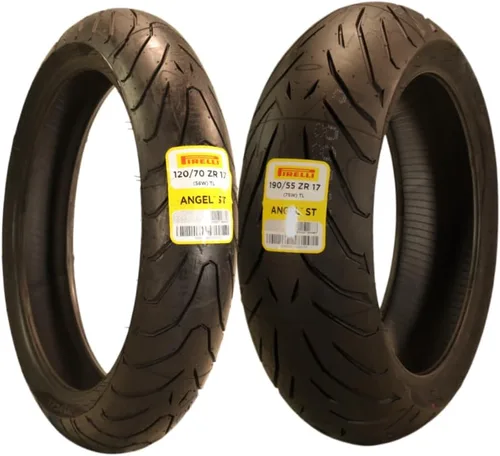 Miniatura 12 de Pirelli Angel ST 120/70ZR17 (58W) Neumáticos delanteros y 160/60ZR17 (69W) traseros para motocicleta – Neumático deportivo de alto rendimiento