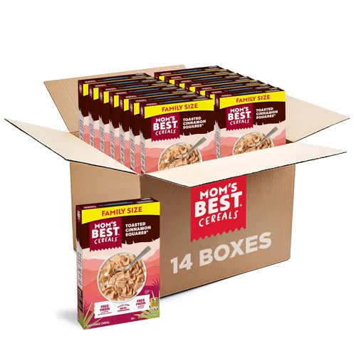 Miniatura 9 de Mom's Best Honey Nut Toasty O's Cereal, proyecto verificado sin OMG, fabricado con grano entero, sin jarabe de maíz de alta fructosa, Kosher, caja