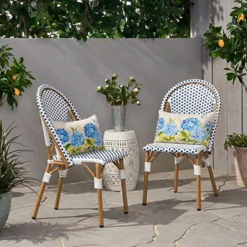 Miniatura 7 de Blue Hydrangea Floral Decor Outdoor Lumbar Pillow Covers Waterproof 12x20 Inch Set of 2, Summer Hydrangea Flower Decorative Pillows for Porch Couch