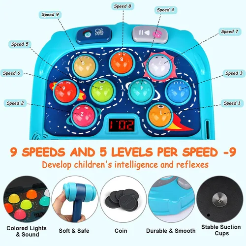 Miniatura 5 de Whack Game Mole para niños pequeños, juguetes para niños de 3 a 12 años, juguetes para niños de 3 a 8 años, regalos de cumpleaños para niños de 3