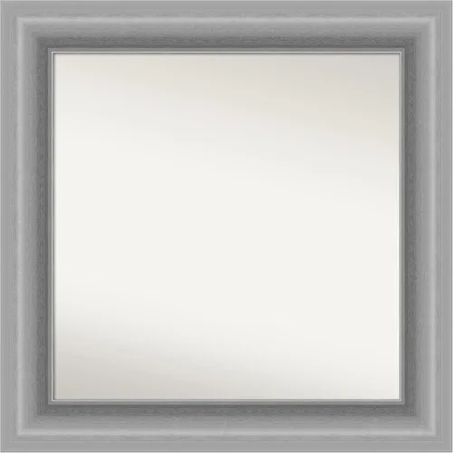 Miniatura 152 de Amanti Art Espejo de baño plateado para sobre fregadero, 26 x 26 pulgadas, espejo cuadrado de níquel pulido, marco de madera tradicional mediano, se