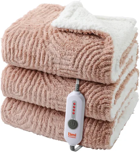 Manta Térmica Eléctrica de Sofá - 50" x 60" Manta Térmica de Jacquard Suave y Acogedora con 4 Niveles de Calor y 4 Horas de Apagado Automático,