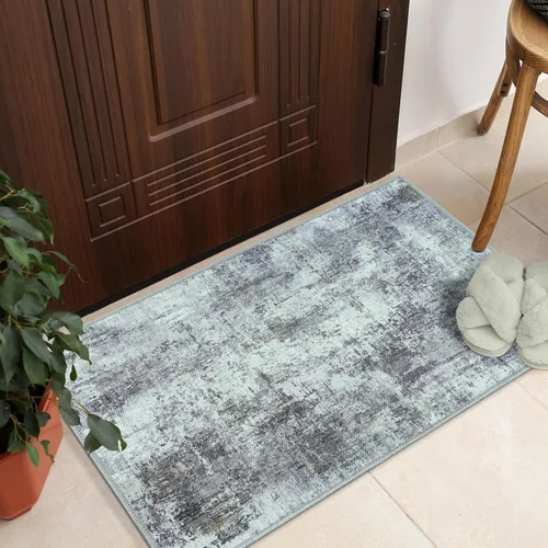 GLN Rugs Contemporary Collection - Alfombra de felpilla lavable a máquina, contemporánea, antideslizante, alfombra de felpilla de pelo corto, para