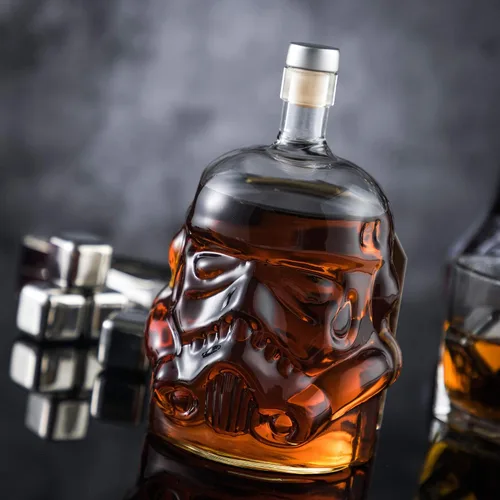 Miniatura 3 de Juego de decantador de whisky transparente creativo, regalos para hombres, carafe destilador de whisky con 4 piedras de whisky y pinza, carafe