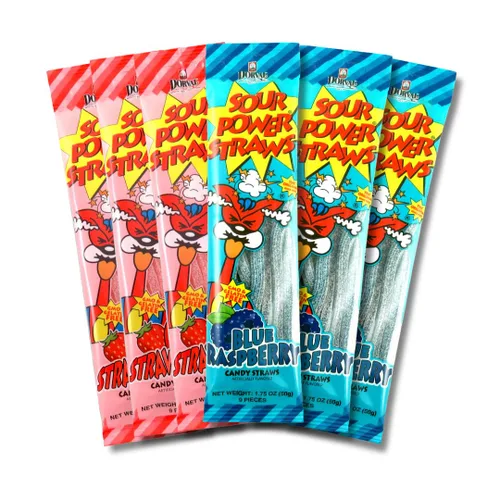 Miniatura 31 de Sour Power Premium Sorbetes de caramelo surtidos – Los caramelos de pajitas agrias originales desde 1985 – 50 g (Paquete de 6) – Vegano,