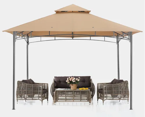 Miniatura 17 de ABCCANOPY Gazebos para patios 10x10 - Gazebo con marco de acero para exteriores para césped, patio trasero, jardín, terraza (gris oscuro)