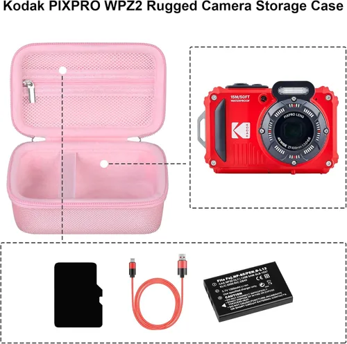 Miniatura 3 de RAIALL Kodak PIXPRO WPZ2 - Funda para cámara digital Kodak PIXPRO WPZ2, resistente al agua, a prueba de golpes, a prueba de polvo, bolsa de viaje