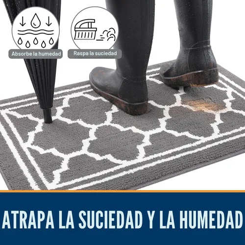 Miniatura 2 de Buganda Alfombra para Puerta Interior, Tapete Resistente a la Suciedad y Absorbente, Antideslizante, Alfombras de Piso de Perfil Bajo para Entrada