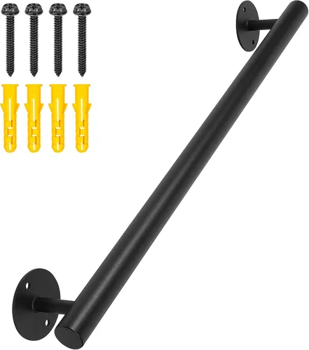 Miniatura 15 de Barandilla de escalera blanca de 4 pies para interiores, barandillas de escalera de tubería de 48 pulgadas para montar en la pared, barandillas