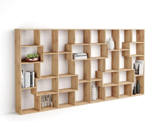 Miniatura 56 de Mobili Fiver, Iacopo XS Estantería con puertas de panel (63.31 x 31.5 pulgadas), color negro Ashwood, Made in Italy