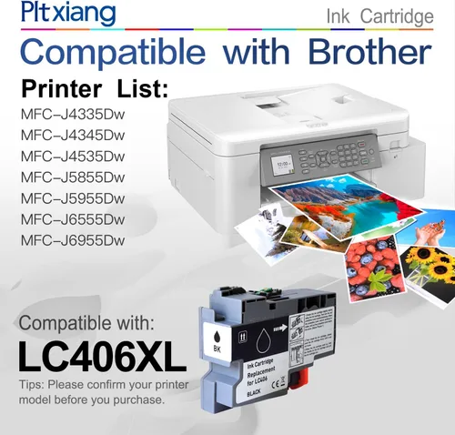 Miniatura 2 de Compatible con cartucho de tinta Brother LC406 BK, repuesto para Brother LC 406 BK/LC406XL BK, alto rendimiento de 3000 páginas, para: MFC-J4335DW