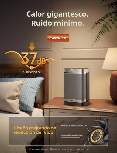 Miniatura 4 de Dreo – Calentador portátil eléctrico oscilante de 70° de cerámica PTC de 1500W con termostato, 4 modos, temporizador de 12 horas; seguro y rápido