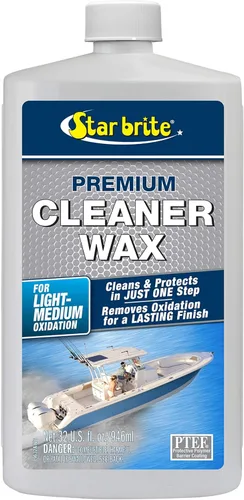 STAR BRITE Cera limpiadora de un solo paso con protección UV, elimina la tiza y la oxidación de fibra de vidrio, metales y superficies pintadas