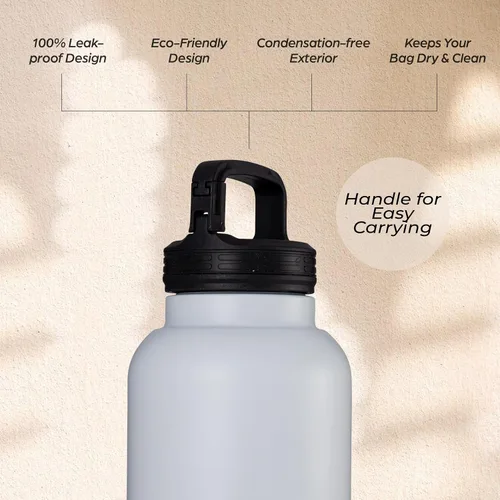 Miniatura 7 de Botella de agua para perros aislada de 32 onzas líquidas de acero inoxidable con tazones para comida y agua, dispensador de viaje para mascotas a