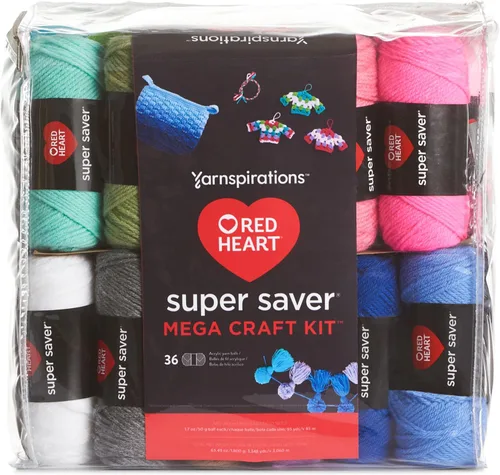 Miniatura 7 de Red Heart Super Saver Super Yarn - Kit de manualidades para proyectos de ganchillo y tejer y amigurumi