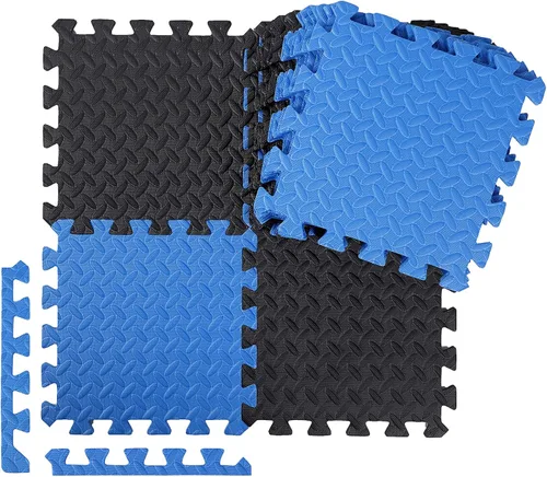 Miniatura 10 de Ecally 100 piezas 12 x 12 alfombrillas de espuma para gimnasio, cubiertas de piso para gimnasio en casa, 96 pies cuadrados, alfombras cuadradas
