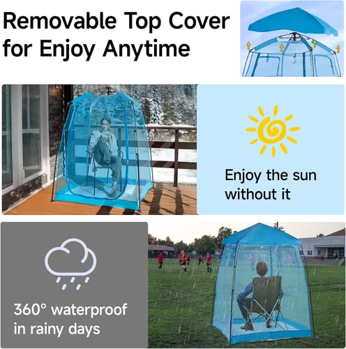 Miniatura 4 de All Weather Proof Pod Sports Tent,Outdoor Weather Tent Sports Pod Pop Up Shelter with Sealed Floor,Clear Tent for Sport Event,Camping,Fishing 8
