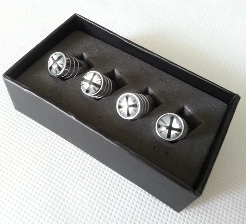 Miniatura 3 de Zorratin funda para tornillo del rin, con diseño de la bandera del Reino Unido y diseño cuadriculado, cromada, negro (Black Jack)